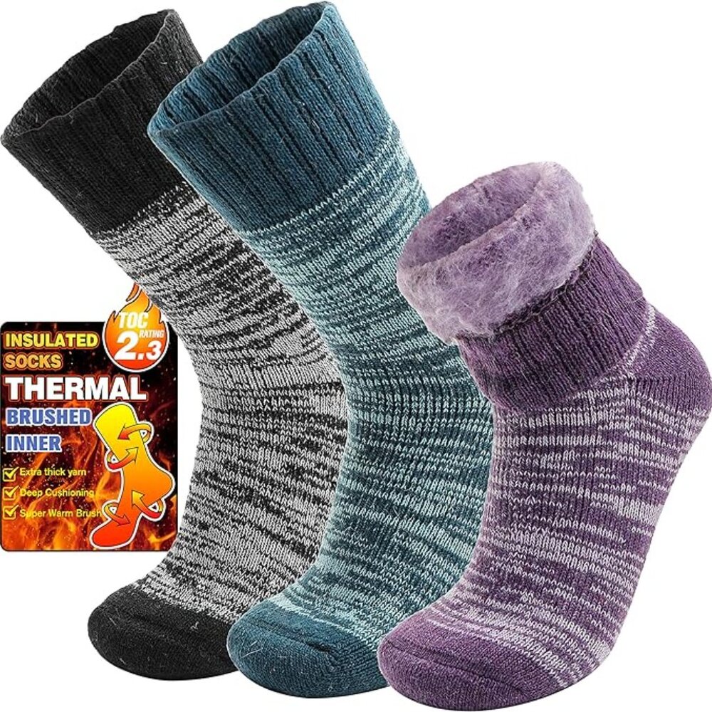 3 Pairs Warm‎ Thermal Socks  Winter Ski Thick Boot Insulated for Men and Women